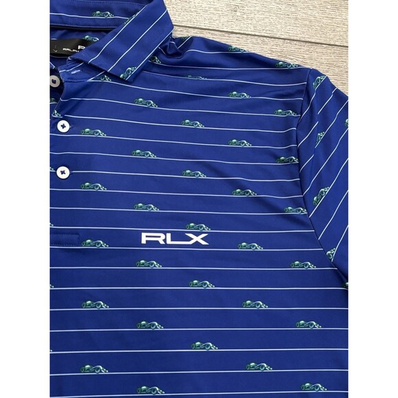 RLX Ralph Lauren Golf Polo Men XL Cars Auto Race Performance Stretch Shirt AOP - Picture 2 of 7